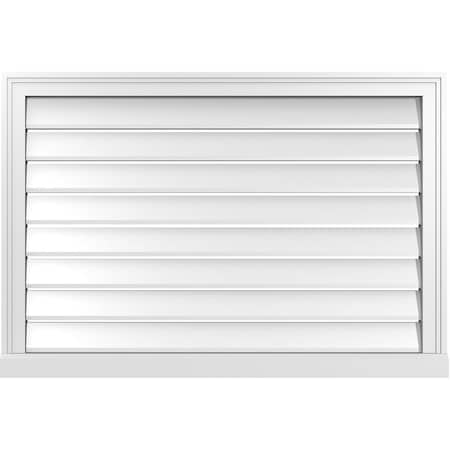 Ekena Millwork Vertical Surface Mount PVC Gable Vent: Functional, w/ 2"W x 2"P Brickmould Sill Frame, 38"W x 26"H GVPVE38X2603SF